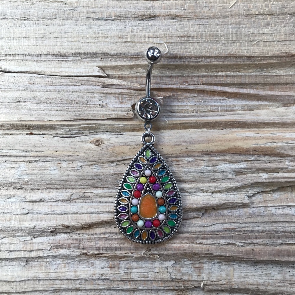 Unique Teardrop Belly Button Ring